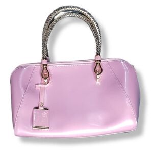 Pastel pink patent leather handbag mini small purse bag